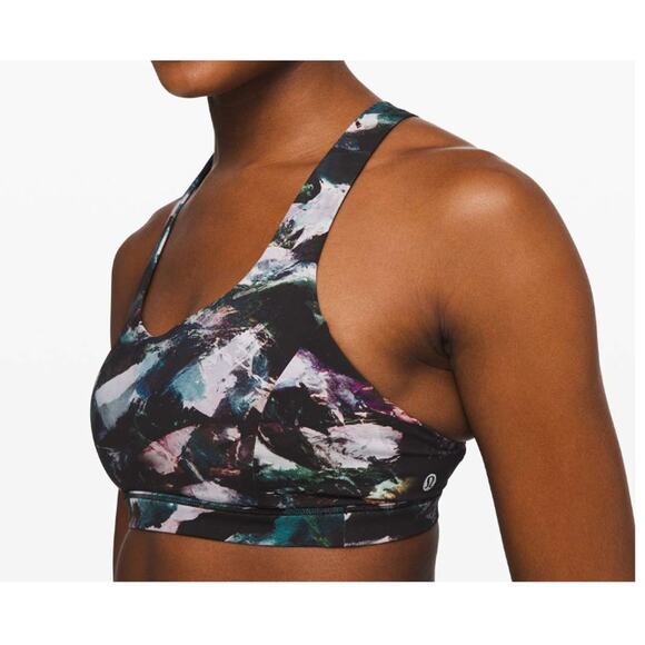 Lululemon Free To Be Serene Bra Top Glacier Camo Starlight Multi Black Blue 4 - Picture 2 of 7